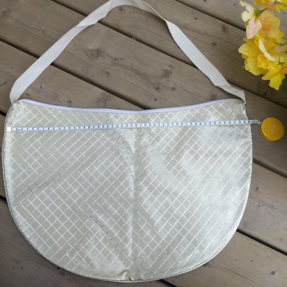 3/$25 vintage 80s gold check half moon shoulder tote 🎈HOST PICK🎈 - Picture 2 of 5